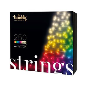 Twinkly strings 600L RGB/warm white - 32m - 2,5m lead black - afbeelding 1