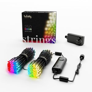 Twinkly strings 600L RGB/warm white - 32m - 2,5m lead black - afbeelding 2