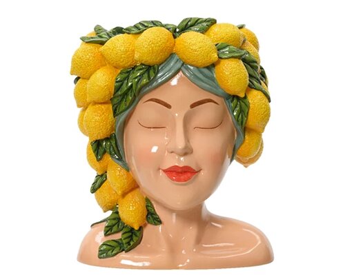 Vaas citroen dame 'Dolce Vita' - H 23,5 x B 17 x L 19,5 cm