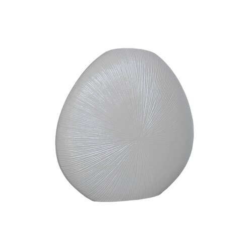 Vaas plat "eggshape" matt beige - B 36,5 x D 13 x H 35,5 cm