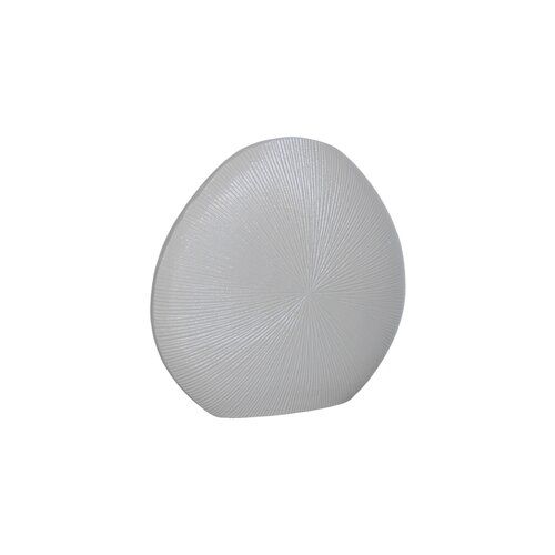 Vaas plat "eggshape" matt beige - B 30 x D 11 x H 29,5 cm