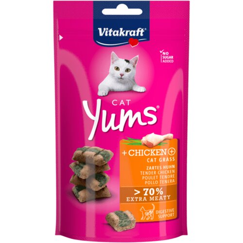 Vitakraft Cat Yums kip & kattengras - 40 gr