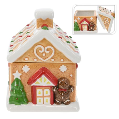 Voorraadpot gingerbread huisje 21 cm