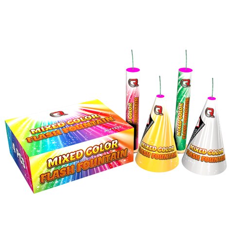 Vuurwerk Mixed color flash fountain - 4 stuks | Cat. 1